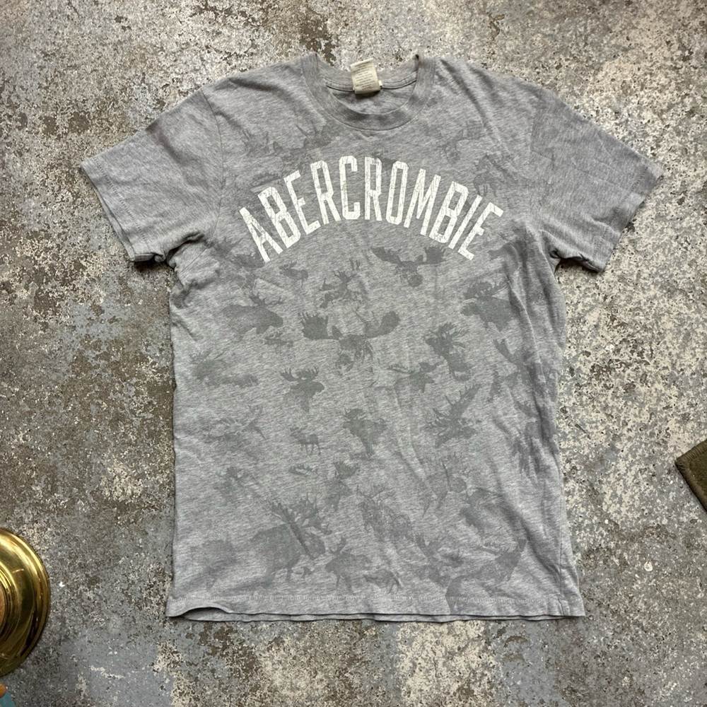 Abercrombie & Fitch Gray Men's T-Shirt muscle vintage y2k